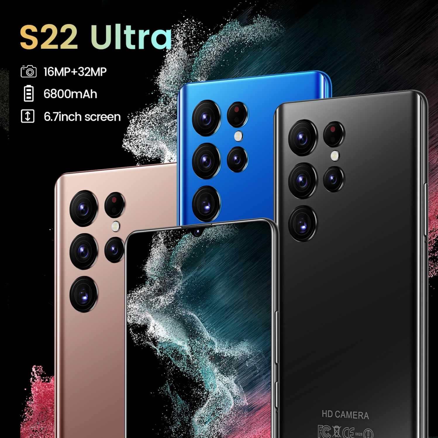 Global Version S22 Ultra Mobile Phones Wholesale 5G Smartphone Face ID Unlocked celulares handphone cheap Cell Phone